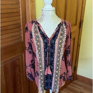Mason & Belle Caseey Tassel Detail Top (Sz XS)